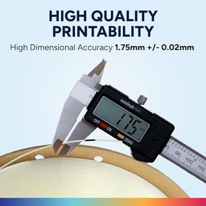 OVERTURE Easy PLA 1.75mm, Easy to Print Filament, 1kg Natural - color: Easy Natural