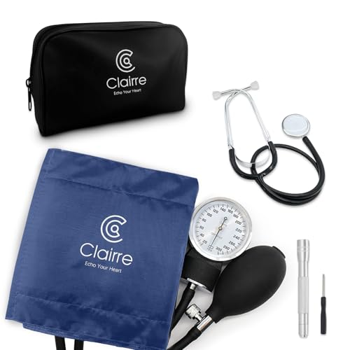 Blood Pressure Cuff Manual with Stethoscope & Penlight for Nurses - color: Blue, style: With Basic Stethoscope & Penlight