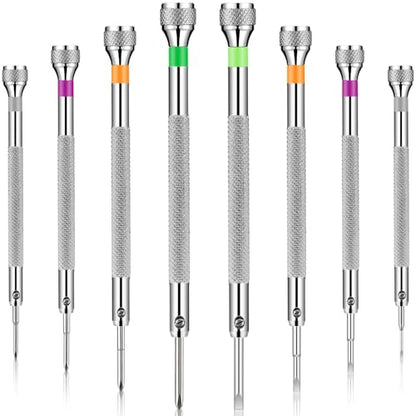 Chumia 8 Pieces Precision Jewelers Screwdriver Set, Micro Watch Repair - size: 1.4-2.0 mm, style: Flathead, Phillips