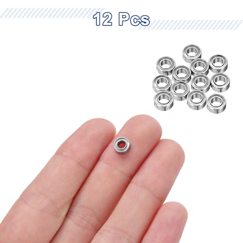 uxcell 12Pcs MR63ZZ Small Bearing, 3mm ID 6mm OD 2.5mm Width Double Shielded Deep Groove Ball Bearings for Electric Motor Skateboards 3D Printer, (ABEC 5) - size: MR63ZZ