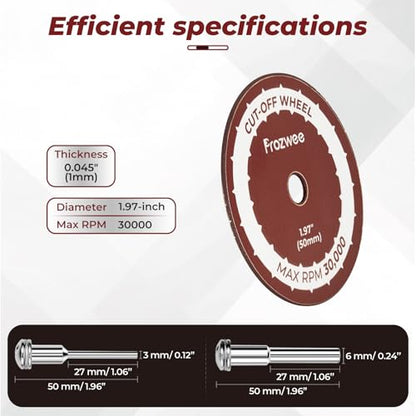 10PCS 1.97" Cut-Off Wheels for Drill,2 Shanks(1/4"+1/8" Mandrel) - style: 1.97"10Pcs