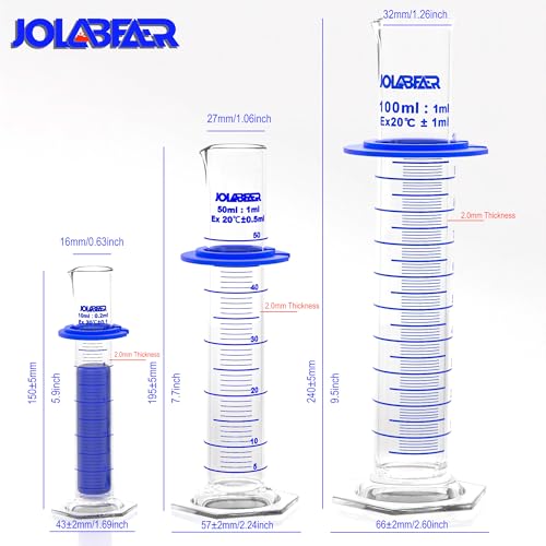 JOLABEAR Lab Glass Beakers, Cylinders and Flasks Set, 15pcs