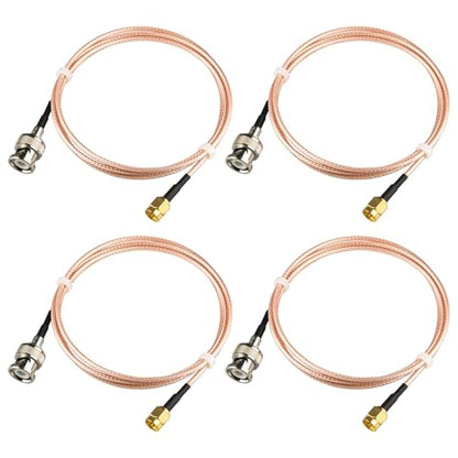 BNC Male to SMA Male Connectors 3ft RG316 Coaxial Cable Low Loss 50ohm BNC to SMA Male Adapter 1M for Antenna/Radio/WiFi/LAN Devices/External Antenna 4PCs - size: 4pcs-1M/3.28ft