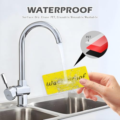 Realth Dry Erase Magnetic Labels Red 2'' × 4'' 40 Pcs Reusable - color: Red, size: 2'' × 4''