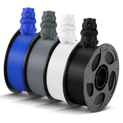 ANYCUBIC 3D Printer Filament Multicolor PLA Bundle 4KG - color: 4*1kg Pla (Texture Grey & Black & White & Blue)