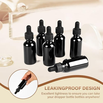 NOOEEISS 6 Pcs, 1oz Dropper Bottle, Black Glass Eye Dropper Bottle,Tincture Bottles with Dropper, Leak-Proof Design, Stronger Suction, for All Kinds of Mixed Liquids - color: Black, size: 1oz-6Pack