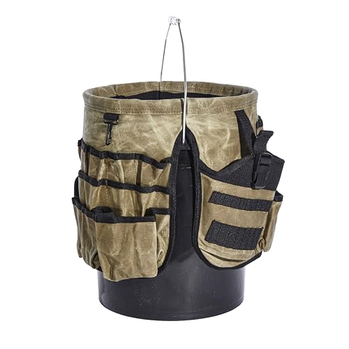 Readywares Tool Bucket Organizer | Waxed Canvas 5 Gallon Bucket Organizer