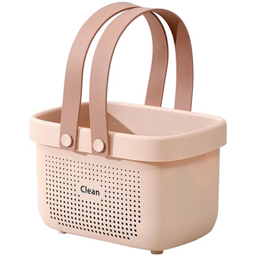 Portable Shower Caddy Basket with Handles Plastic Storage Basket Small Pink - color: Pink, size: Small