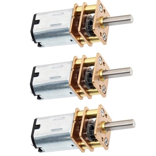 DC 12V 60RPM N20 Mini Reduction Gear Reduction Motor,GA12-N20 Mini Metal Gear Box Gear Motor 3mm Axis Robot Wheels DIY RC Toys - (3 Pcs)