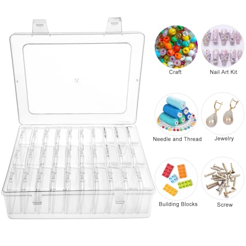 Guyuyii 30 PCS Clear Bead Organizer Box, Small Storage Containers with Lids - size: 31 Pcs