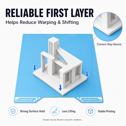 Cold Build Plate for Creality K2, 270x293mm Double-Sided Spring Steel Sheet, High Adhesion Nano-Coated Surface, Low Temperature Printing, Fine Matte Finish - size: K2 270 × 293 mm
