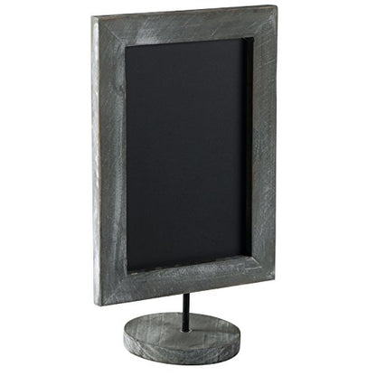 MyGift 11-Inch Vintage Gray Wood Framed Tabletop Chalkboard Signs, Set of 2