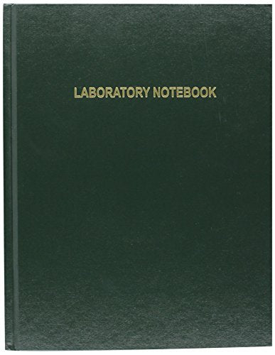 BookFactory Lab Notebook (0.25" Grid), Green, Hardbound, 96 Pages - color: Green, size: 8 x 10 - 96pg
