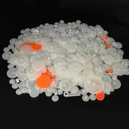 440PCS RC Toy Plastic Gear Toy DIY Gear Kit for RC Car Truck Robot Boat DIY Model Toy Electric Motor Gear Replace Parts (440)