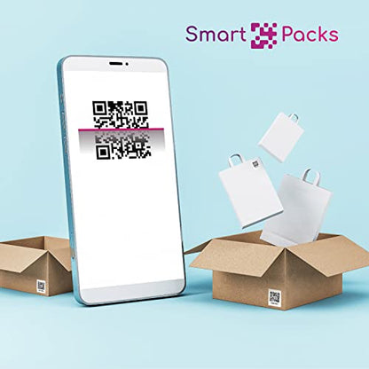 SmartPacks QR Stickers - Premium Smart Labels for Storage Bins | Advanced Pack and Track Labels with QR Code for Inventory, Storage, Moving | 48 Stickers
