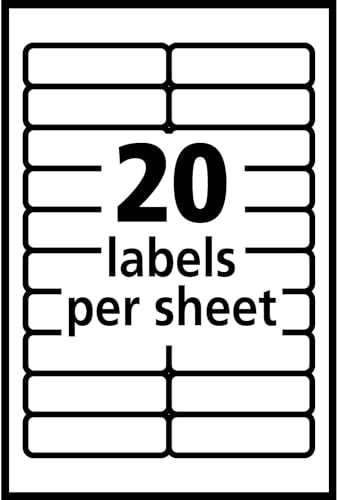 Avery Self-Adhesive Removable Labels, 0.5 x 1.75 Inches, White, 840 per Pack (05422)- Pack of 2 - size: 840 Count- Pack of 2