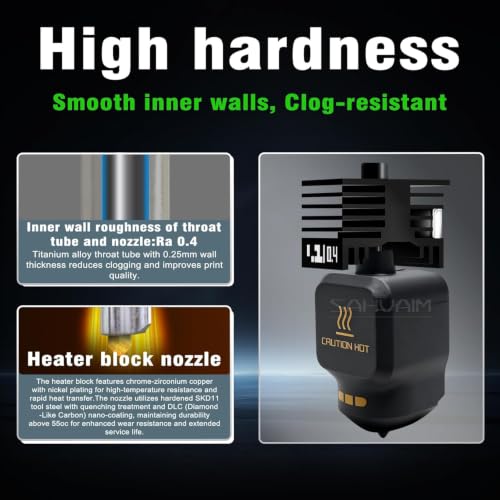 4 Pack 0.4MM P2S Hotend for Bambu Lab P2S/X2D/H2D/H2S/H2C/A1/A2L/A1 Mini - style: 4PCS 0.4MM Hotends
