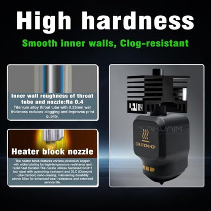 4 Pack 0.4MM P2S Hotend for Bambu Lab P2S/X2D/H2D/H2S/H2C/A1/A2L/A1 Mini - style: 4PCS 0.4MM Hotends