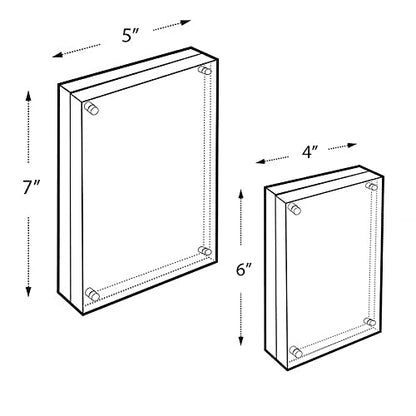 Azar Displays 104437 Acrylic Photo Frame Magnetic Set with 4x6 and 5x7 size, 2-Pack - size: 4x6 + 5x7 (2-Pack)