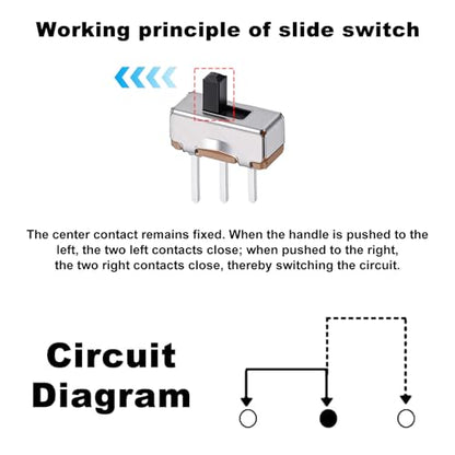 SPDT Mini Micro Slide Switch 1p2t 2 Position, 150PCS 3mm SPDT Switch