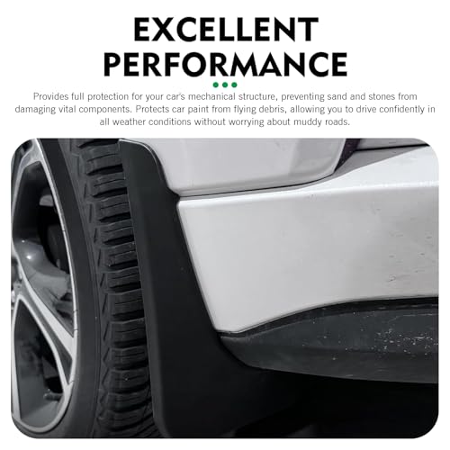 2 PCS Car Mud Flaps, Precise Fitment Splash-Protection Tire Rear Mudguard, All-Weather Waterproof Protection Fender Flap, Universal Tire Modification Part for Most Cars SUVs Trucks (Black)