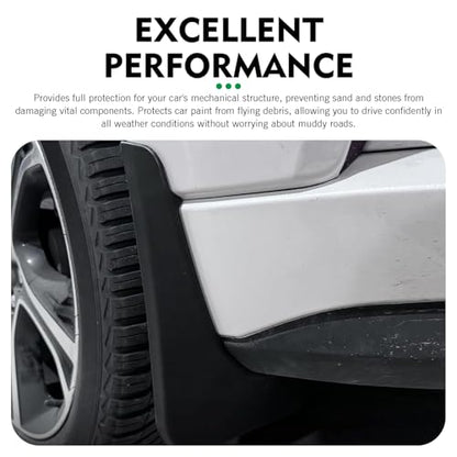 2 PCS Car Mud Flaps, Precise Fitment Splash-Protection Tire Rear Mudguard, All-Weather Waterproof Protection Fender Flap, Universal Tire Modification Part for Most Cars SUVs Trucks (Black)