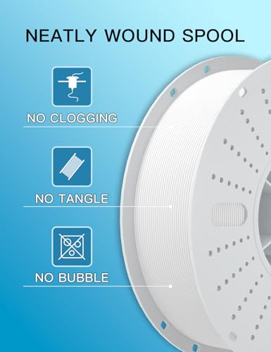 PINBALL PETG 3D Printer Filament 1.75mm High Precision Durable Moisture-Proof Strong Filament Mith Better Flow Dimensional Accuracy +/- 0.02mm Suitable for Most FDM 3D Printers 4 Kilograms White - color: 4white, size: PETG-4kg