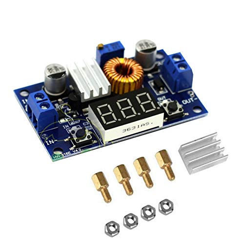 DEVMO 2PCS XL4015 5A DC Buck Step-Down Adjustable Voltage Power Module Converter with LED Voltmeter