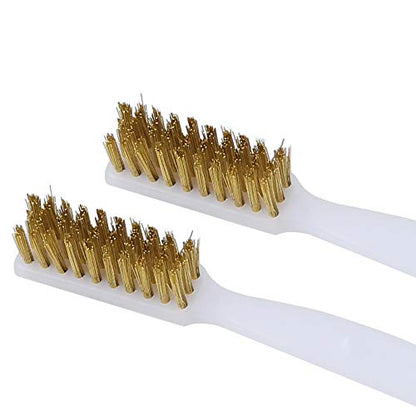 Imdinnogo BCZAMD 3D Printer Nozzle Cleaning Brass Wire Toothbrush Tool Brass Brush Handle Hot End Cleaning Toothbrush (2Pcs)