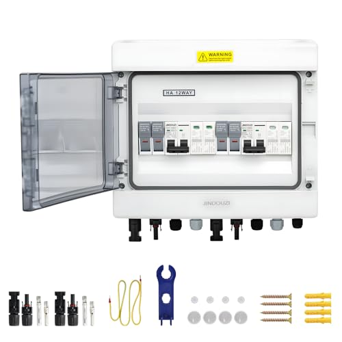 2 in 2 Out Solar Combiner Box,PV Combiner Box with 20A PV Fuse,DC 20A Circuit Breaker and Surge Protector,IP65 Solar Disconnect Switch Box for Indoor Outdoor Solar Panel System (2 in 2 Out 20A 500V) - size: 2 In 2 Out 20A 500V