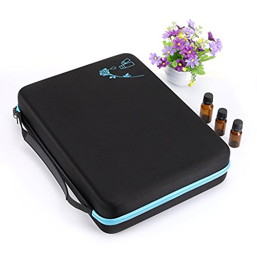 Hipiwe 108 EVA Essential Oils Carrying Case Holds 5ml, 10ml, 15ml Bottles - color: Blue