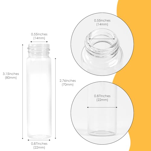 12PCS 20ml Clear Glass Small Vials w/ Aluminum Screw Caps& Plastic Stoppers - color: Clear, size: 20ml