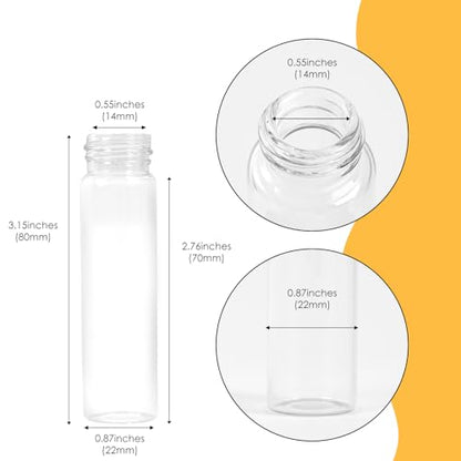 12PCS 20ml Clear Glass Small Vials w/ Aluminum Screw Caps& Plastic Stoppers - color: Clear, size: 20ml
