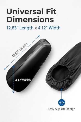 2 PCS Car Armrest Cover, Protector Sleeve with Storage Pocket Black