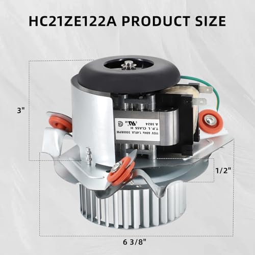Criditpid HC21ZE122A J238-112-11202 Draft Inducer Motor Kit for Carrier Furnace, HC21ZE122 J238-11202AT Exhaust Venter Motor for Bryant Payne Furnace, Includes Blower Wheel and Mounting Bracket. - size: HC21ZE122A