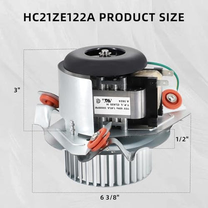 Criditpid HC21ZE122A J238-112-11202 Draft Inducer Motor Kit for Carrier Furnace, HC21ZE122 J238-11202AT Exhaust Venter Motor for Bryant Payne Furnace, Includes Blower Wheel and Mounting Bracket. - size: HC21ZE122A