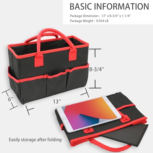 Cupohus Desktop Art Craft Storage Tote Bag and Stock Organizer (Black&Red) - color: Black