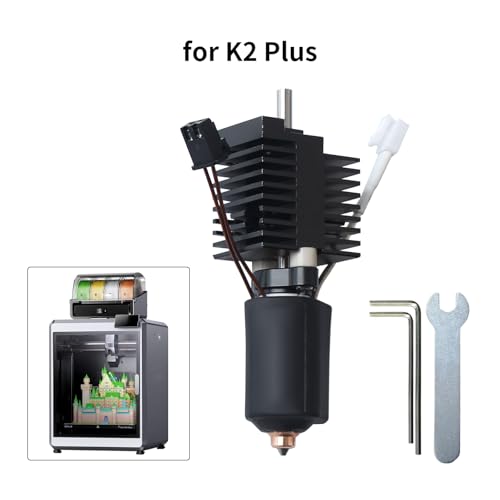 FYSETC 3D Printer Accessories K2 Plus Print Head Kit: Assembly Extruder Hotend Set Include Heat Break Heating Block Silicone Sock Nozzle Thermistor Heater Cartridge