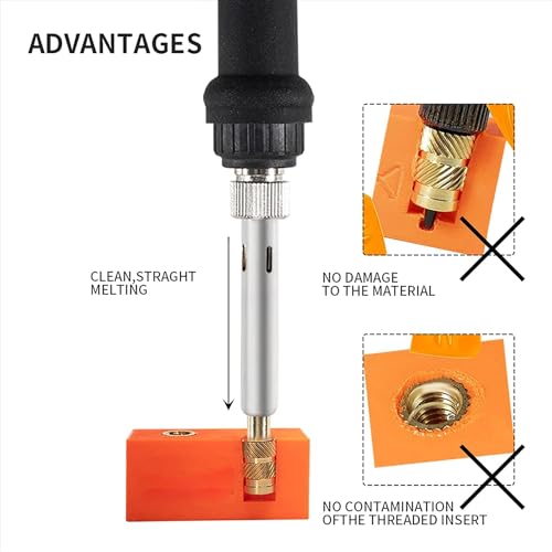 3D Printer Smoothing Soldering Iron Kits: 1Pcs High Temp Soldering Iron - 1Pcs Connector - 6Pcs Brass Soldering Iron Tip M2 M3 M4 M5 M6 M8-120Pcs M3 Hot Melt Insert Nut Bczamd - color: Heat Insert Set