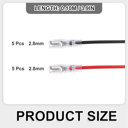 MECCANIXITY 10pcs Double Head Female Spade Crimp Terminal 2.8mm 10cm Wires - size: 2.8mm, 10cm L