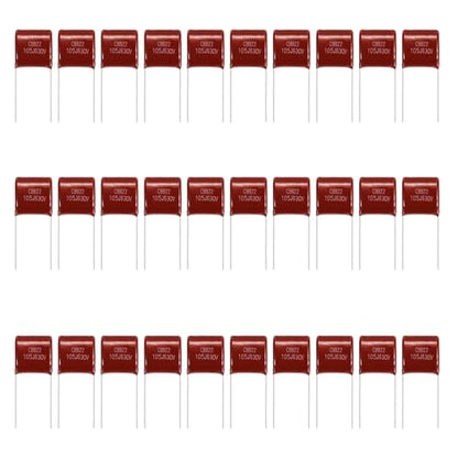 MECCANIXITY 30 Pcs Metallized Polypropylene Film Capacitors 105J 1UF - size: 105J 1UF