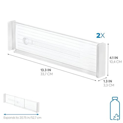 iDesign Linus Collection Plastic Adjustable Deep Drawer Divider