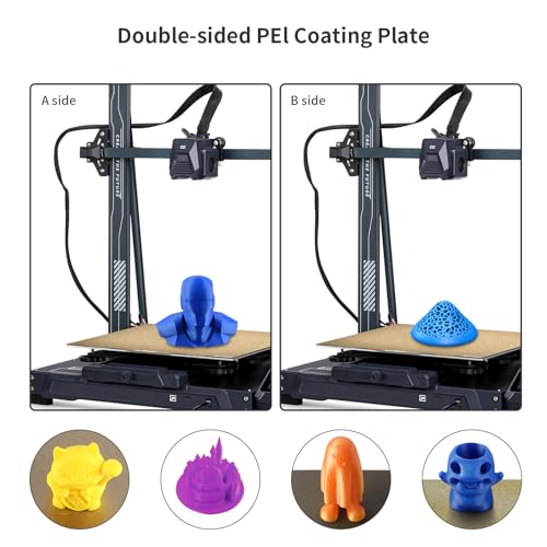 330x330mm Double Side Texture PEI Build Plate - FYSETC Neptune3 Plus Part - Flexible Spring Steel Sheet: Neptune4 Plus Heated Bed Cover Fit QiD X-Max Core-XY Trox X5SA Pro Geetech A30 Pro