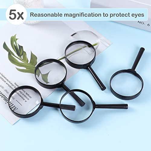 32Pcs Magnifying Glass for Kids Hand Lens Small Magnifying Glasses Black