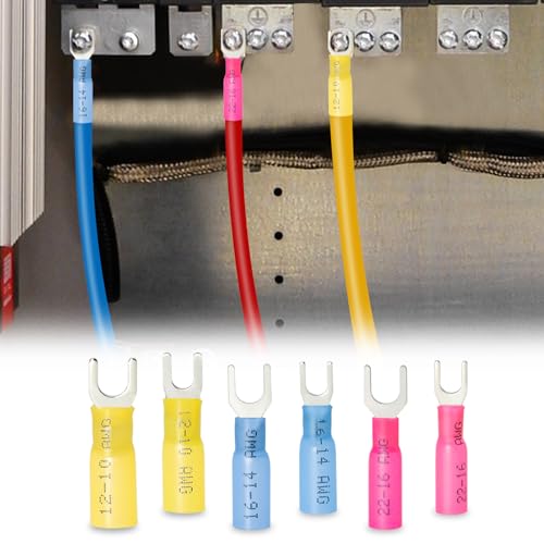 180PCS #10 Heat Shrink Fork Connectors, 22-10AWG Fork Terminals - size: 22-10AWG, style: 180PCS Kit