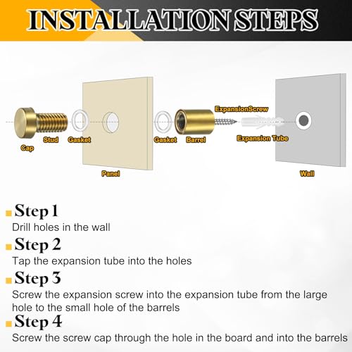 uxcell 4Pcs Sign Standoff Screws, 15/32" x 25/32" Stainless Steel Wall Standoff Mount Hardware Advertising Glass Nail for Glass Acrylic Panel Picture Frame, Black - size: 15/32" x 25/32"