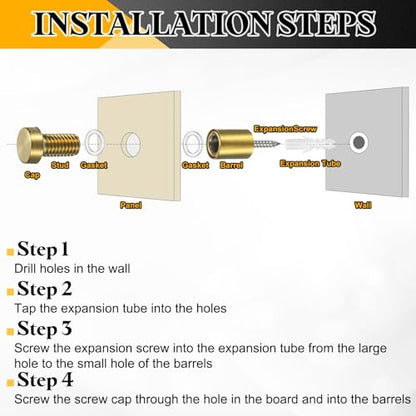 uxcell 4Pcs Sign Standoff Screws, 15/32" x 1" Stainless Steel Wall Standoff Mount Hardware Advertising Glass Nail for Glass Acrylic Panel Picture Frame, Black - size: 15/32" x 1"