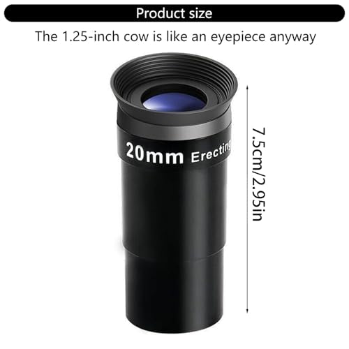 20mm Erecting Eyepiece with Broad View for Astronomys Telescopes, 1.25inch Comfort Fit