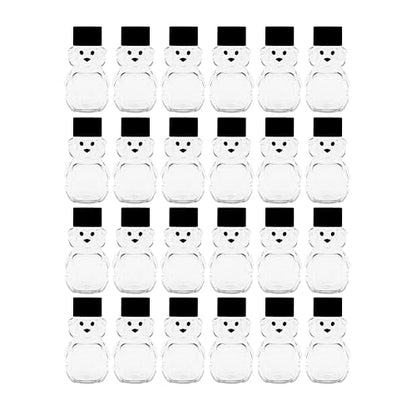 – 24 Pack 2 oz BPA-Free Plastic Honey Bear Bottles with Sealable Black Screw Top Lids, Clear Mini Squeeze Bottles for Honey, Samples & Party Favors (24pk, 2oz, BLK) - color: 24pk - 2oz Bear, Black