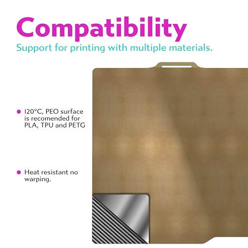 Cookiecad Cookie Sheet - Holographic 3D Printer Build Plate - Double Sided Reflective 3D Printer Bed, Flexible Spring Steel 3D Printer Platform (PEI, 235x235) - size: 235x235, style: PEI